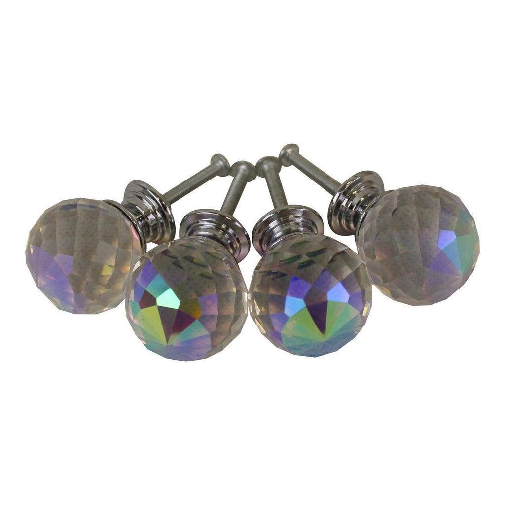 3cm Crystal Effect Doorknobs, spherical, set of 4 - Shades 4 Seasons