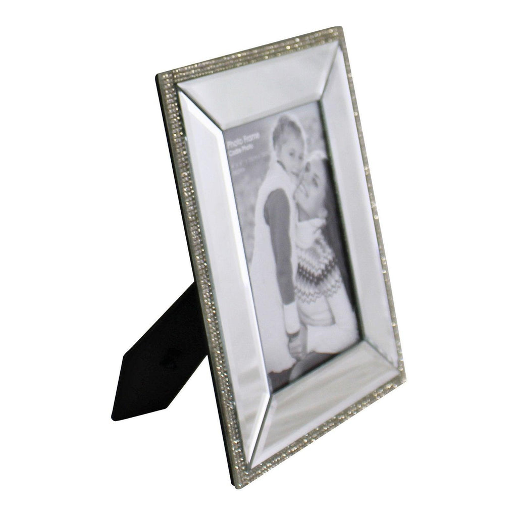 4 x 6 Mirrored Freestanding Photo Frame With Crystal Detail - Shades 4 Seasons