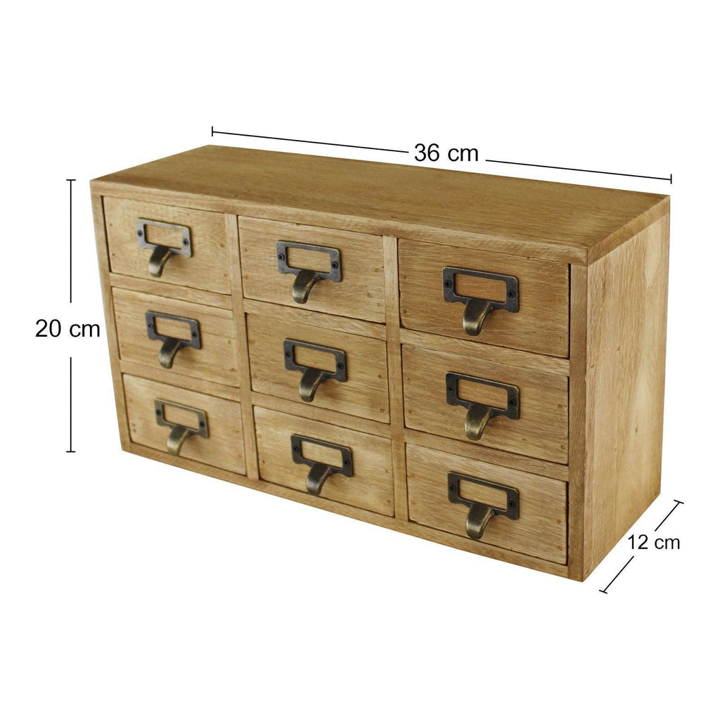 9 Drawer Triple Level Small Storage Unit, Trinket Drawers - Shades 4 Seasons