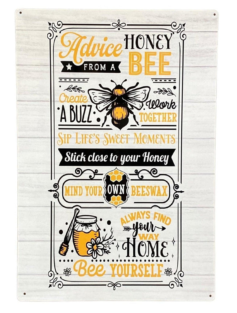Metal Sign Plaque - Advice From A Honey Bee - Shades 4 Seasons