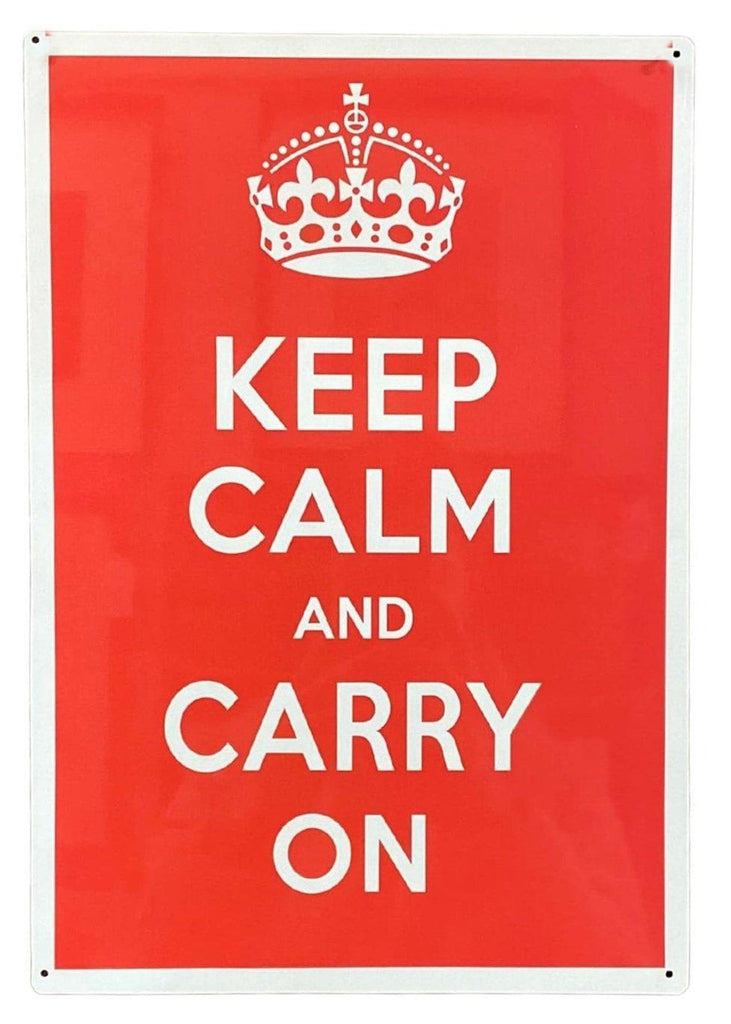 Metal Humour Wall Sign - Keep Calm And Carry On - Shades 4 Seasons