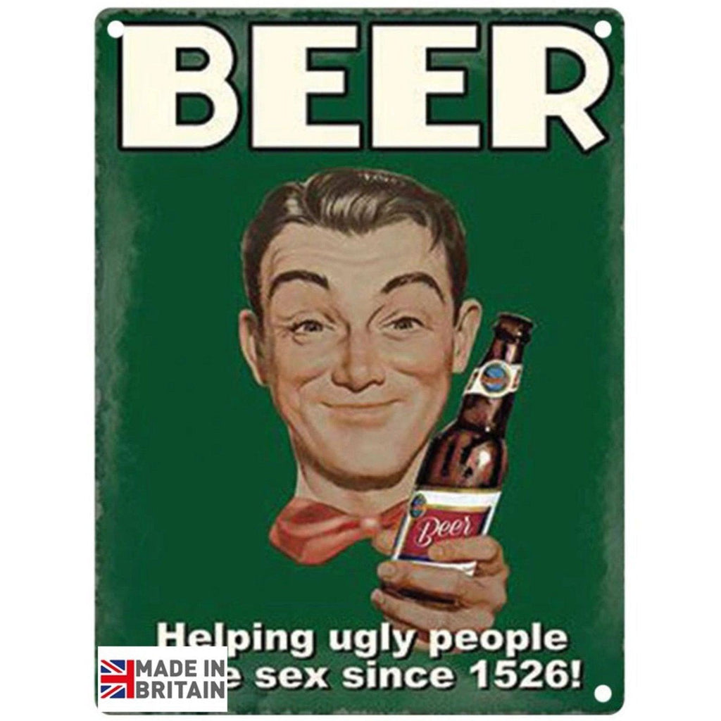 Large Metal Sign 60 x 49.5cm Funny Beer - Shades 4 Seasons