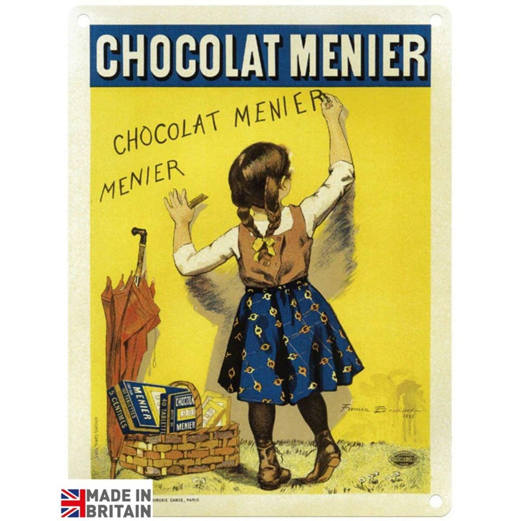 Small Metal Sign 45 x 37.5cm Vintage Retro Chocolat Menier - Shades 4 Seasons