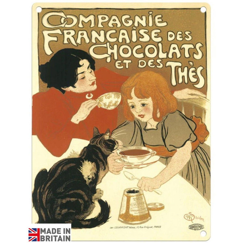 Small Metal Sign 45 x 37.5cm Vintage Retro Compagnie Francaise Chocolats - Shades 4 Seasons