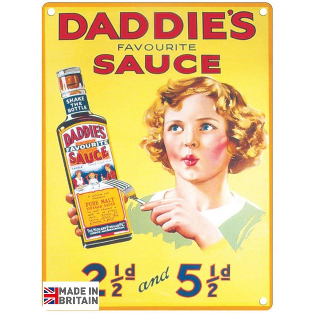 Large Metal Sign 60 x 49.5cm Vintage Retro Daddie's Sauce - Shades 4 Seasons