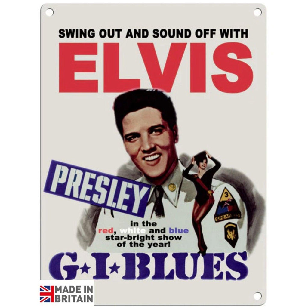 Small Metal Sign 45 x 37.5cm Movie Poster Elvis G.I Blues - Shades 4 Seasons