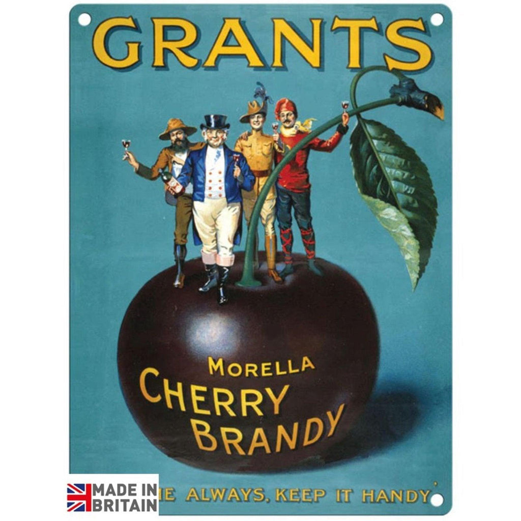 Small Metal Sign 45 x 37.5cm Vintage Retro Grants Cherry Brandy - Shades 4 Seasons