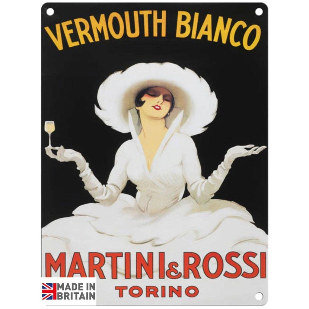 Small Metal Sign 45 x 37.5cm Vintage Retro Vermouth Bianco Martini - Shades 4 Seasons