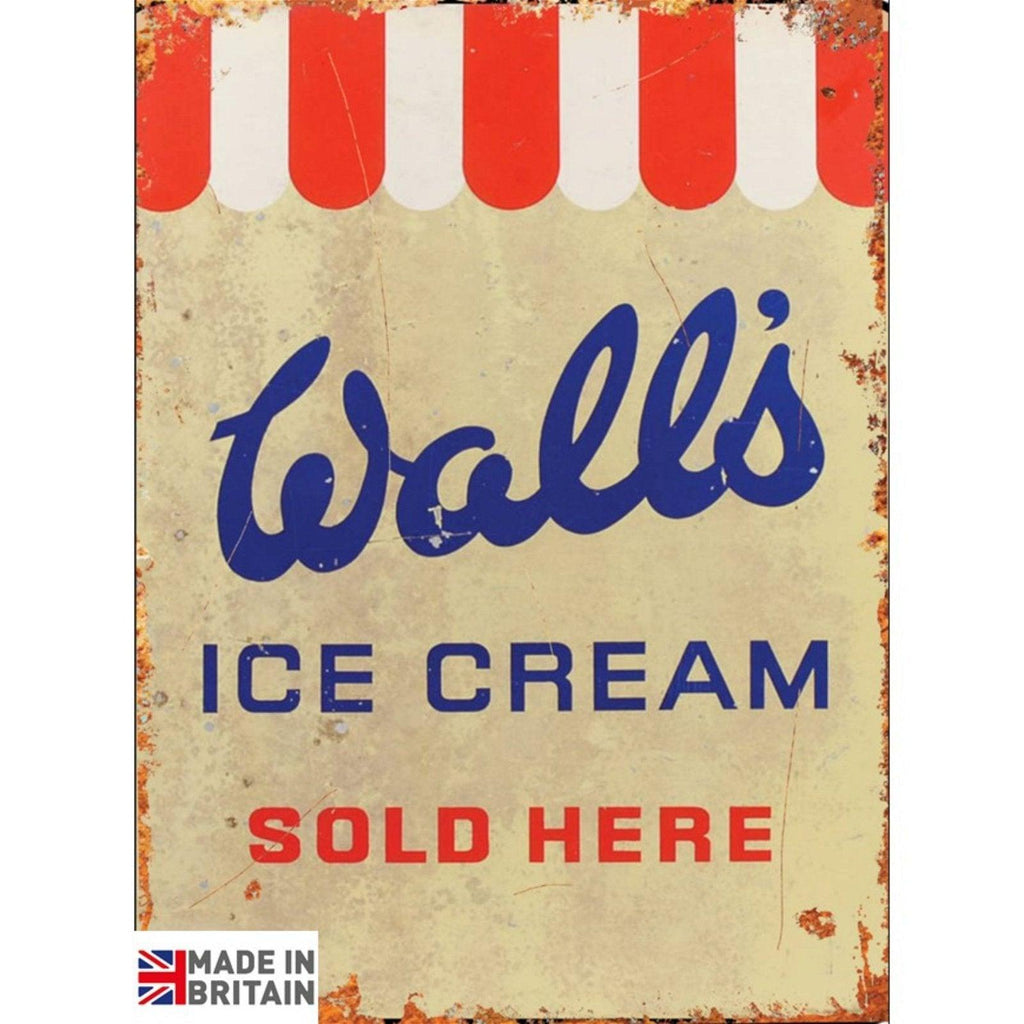 Large Metal Sign 60 x 49.5cm Walls Ice Cream - Shades 4 Seasons
