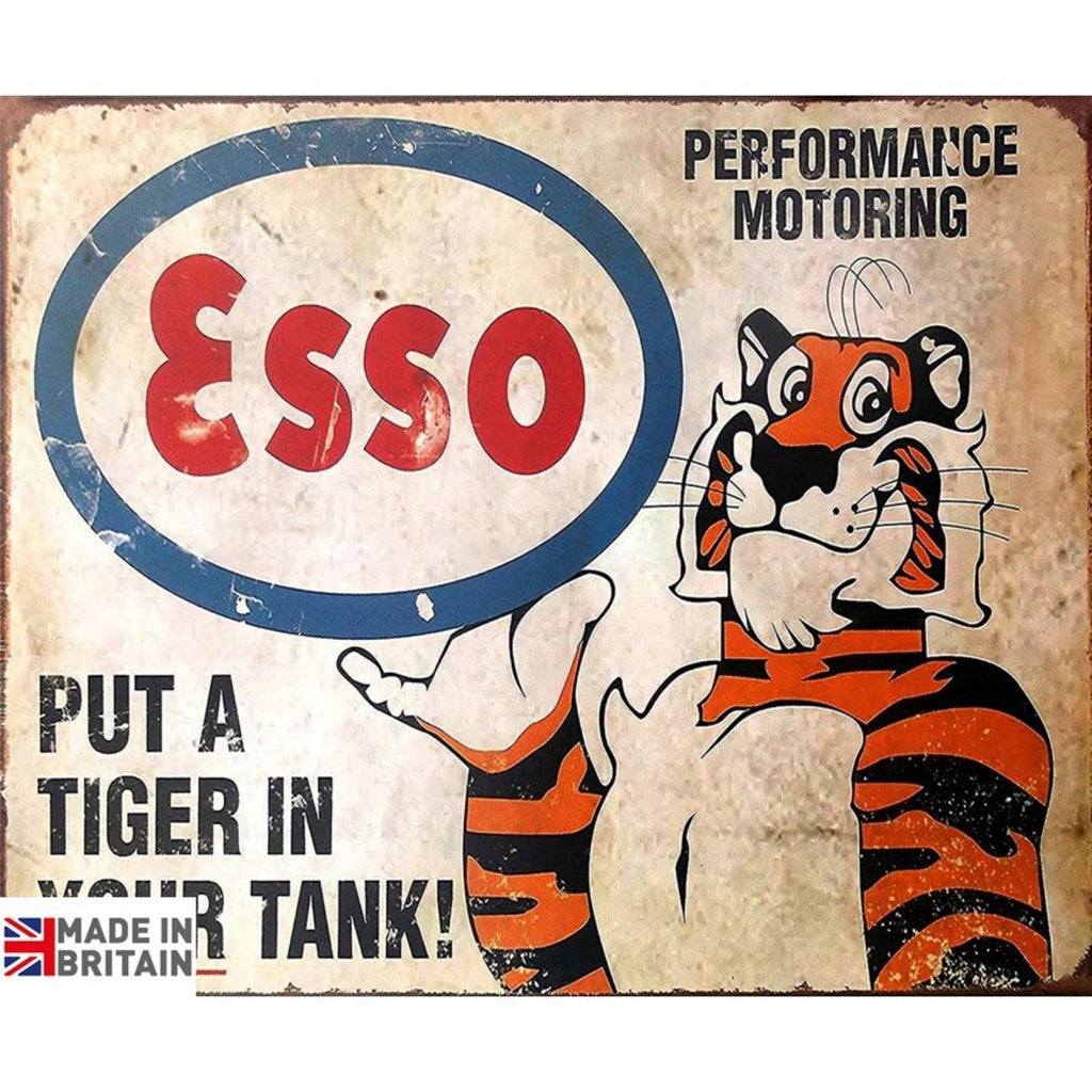 Small Metal Sign 45 x 37.5cm Esso Put a Tiger in your tank - Shades 4 Seasons