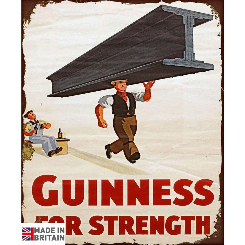 Small Metal Sign 45 x 37.5cm Guinness Beer Advert Girder - Shades 4 Seasons