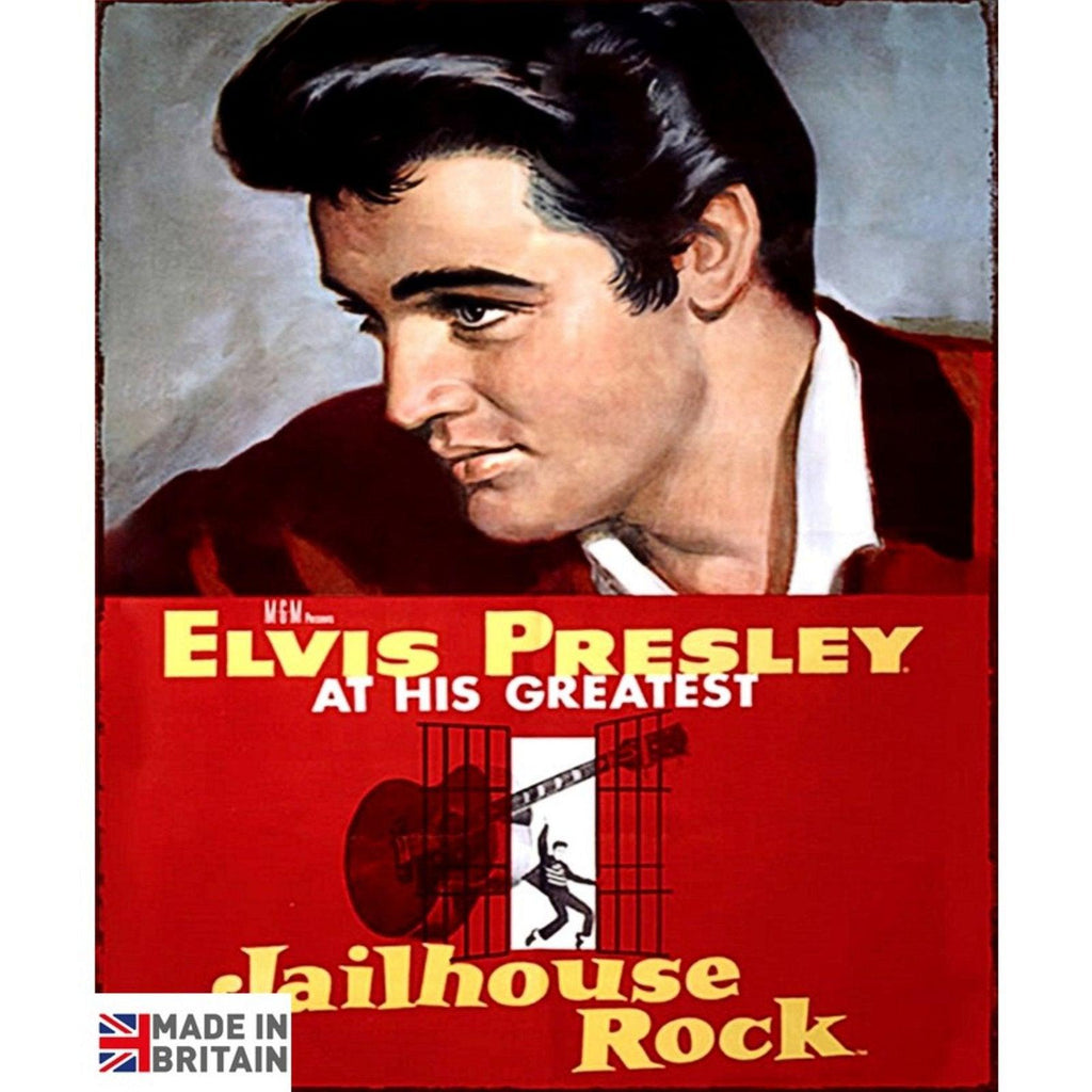 Small Metal Sign 45 x 37.5cm Elvis Presley Jailhouse Rock - Shades 4 Seasons