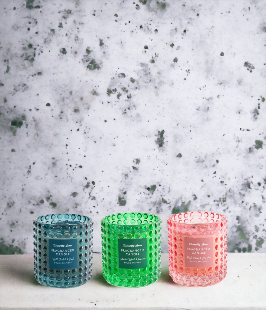 Bobbled Glass Candles - Shades 4 Seasons