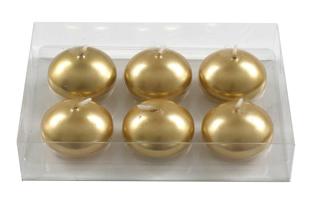 Pack of Six Gold Floating Candles - Shades 4 Seasons
