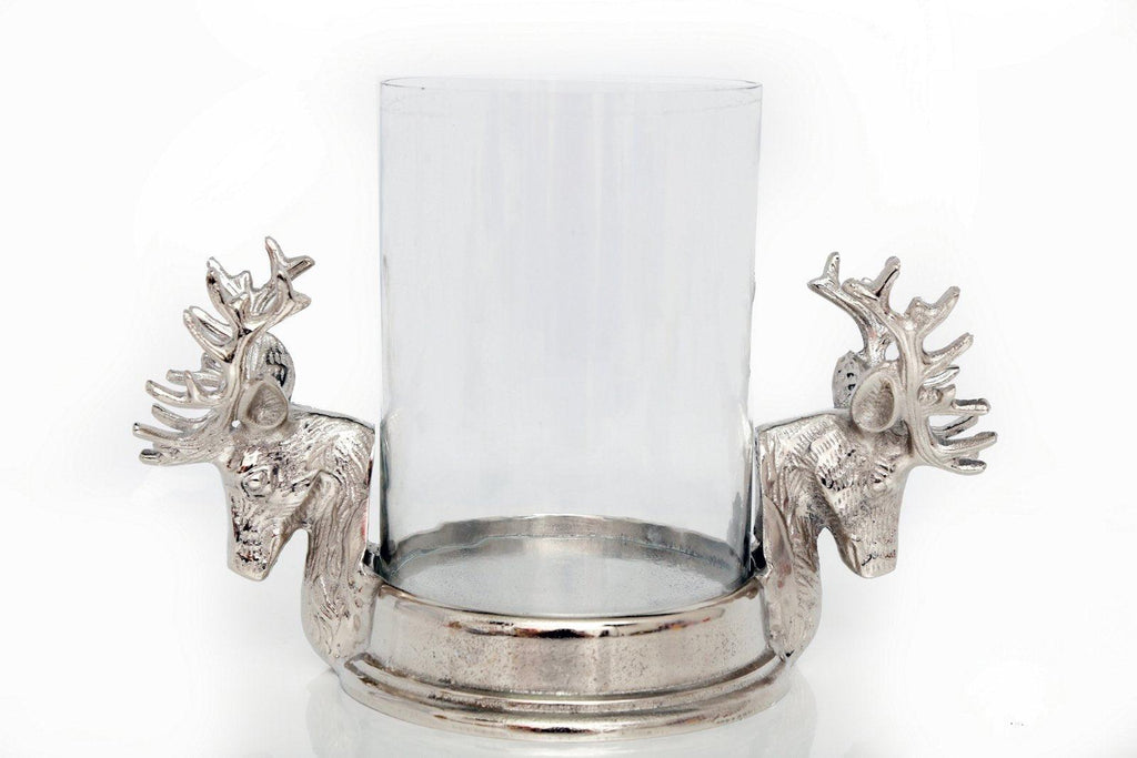Stag Double Head Pillar Candle Holder - Shades 4 Seasons