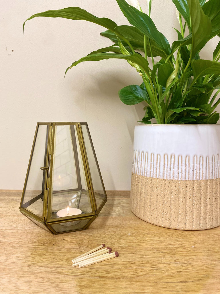Bronze Glass Tea Light Holder - Shades 4 Seasons
