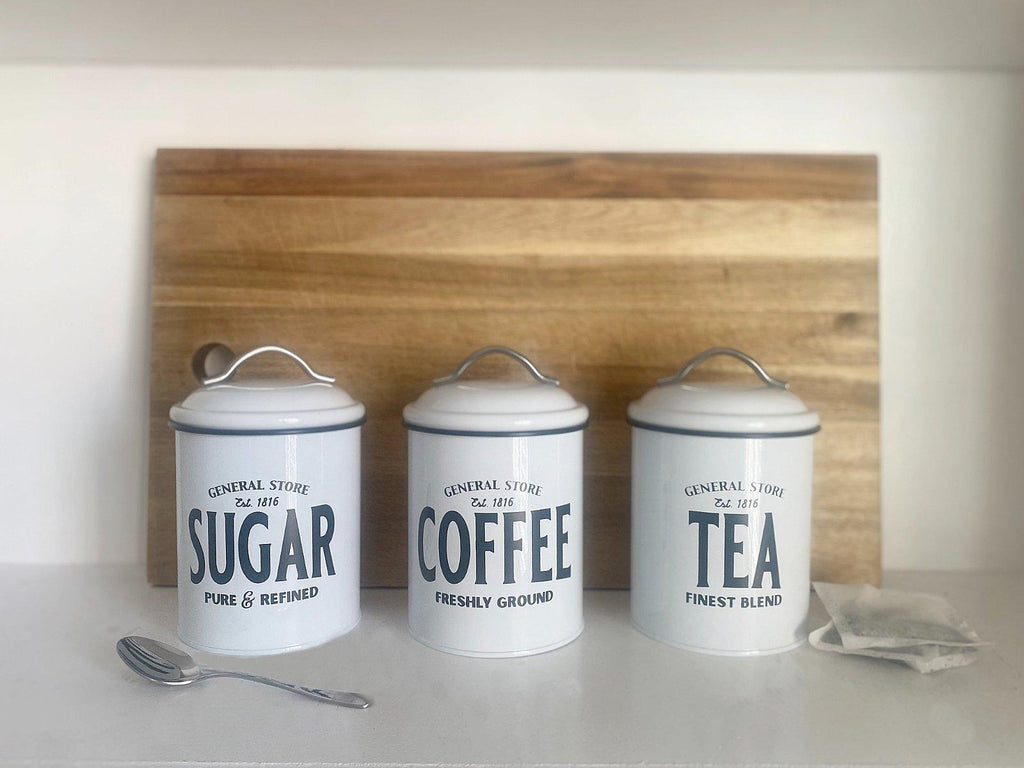 White General Store Tea, Coffee and Sugar Set - Shades 4 Seasons