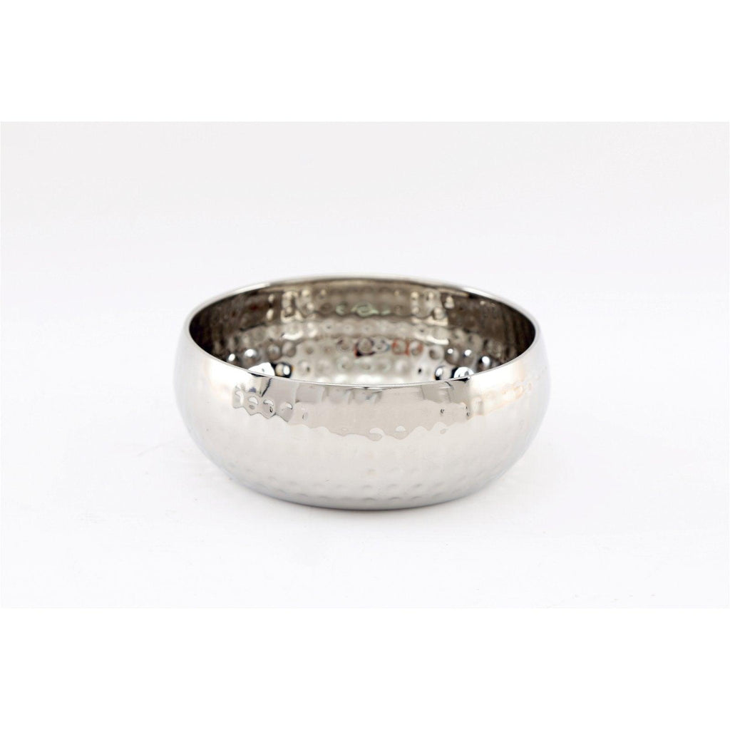 Small Round Silver Hammered Bowl 16cm - Shades 4 Seasons