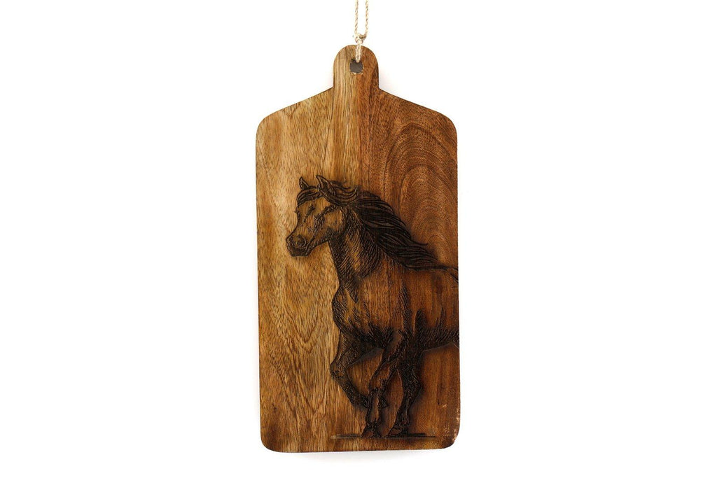 Horse Engraved Wooden Cheese Board - Shades 4 Seasons
