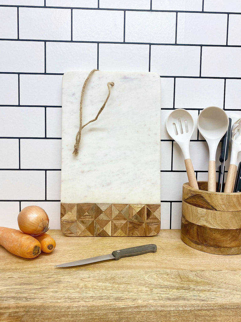 Marble and Wood Patterned Chopping Board - Shades 4 Seasons