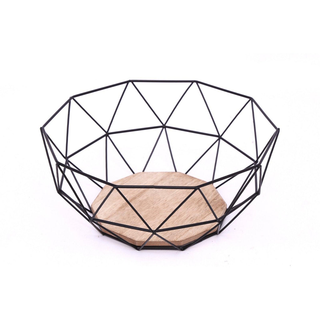 Geometric Black Wire Bowl 26cm - Shades 4 Seasons