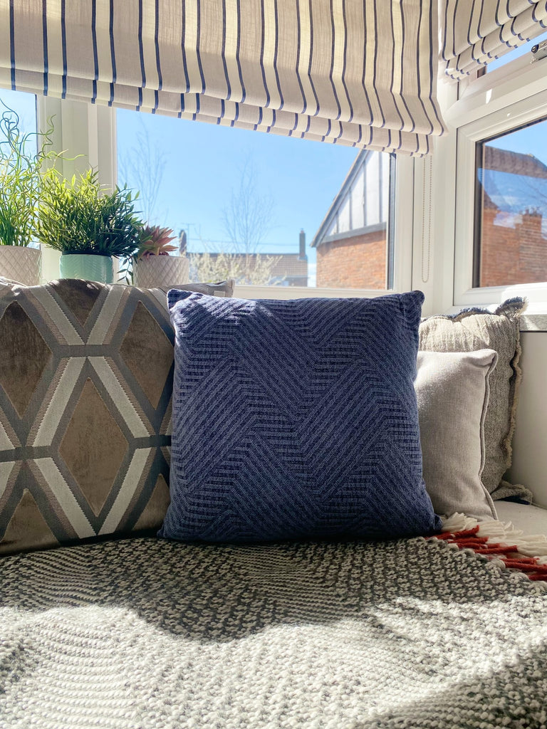 Blue Square Scatter Cushion - Shades 4 Seasons