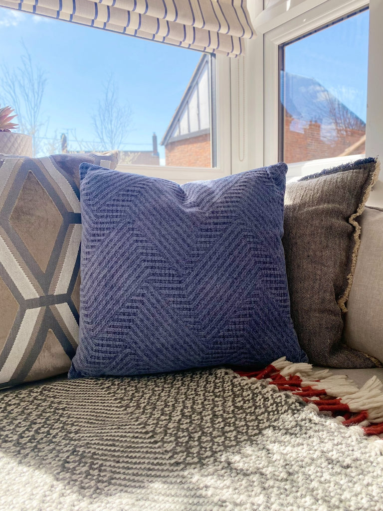 Blue Square Scatter Cushion - Shades 4 Seasons