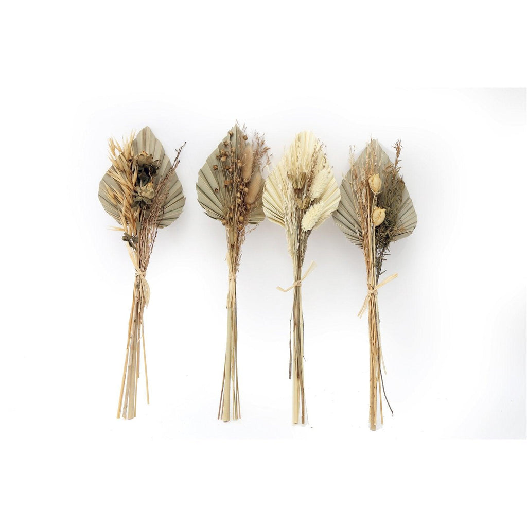 Set of Four Bouquets of Dried Grasses with Palm Spear - Shades 4 Seasons