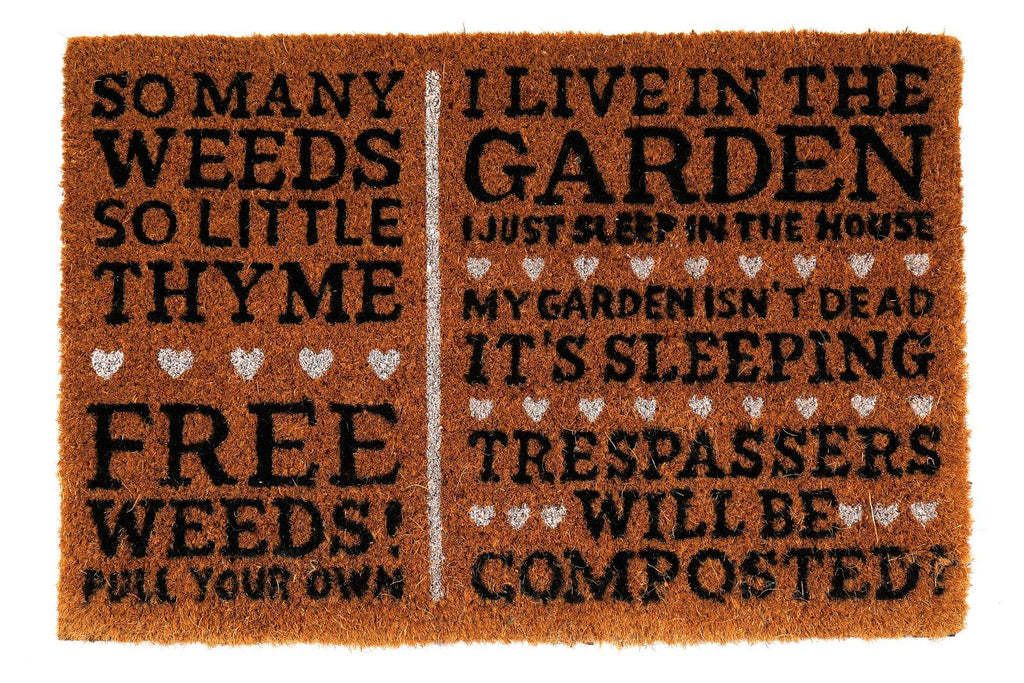 Free Weeds Potting Shed Doormat - Shades 4 Seasons
