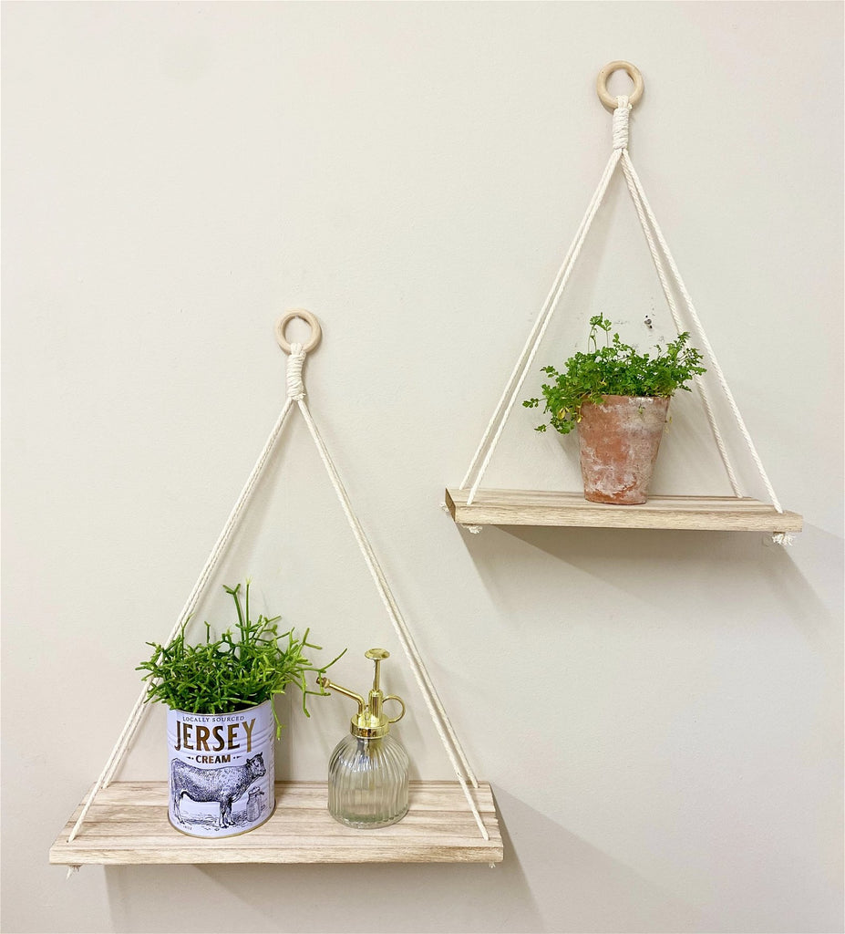Set of Two Hanging Wall Shelves - Shades 4 Seasons