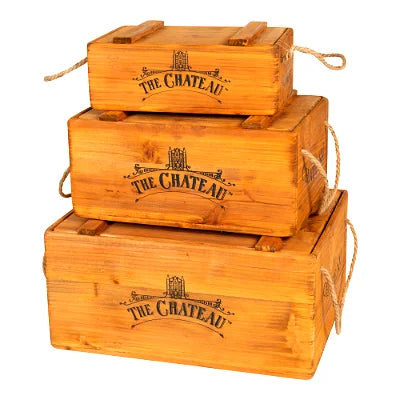Set Of 3 The Chateau Rustic Vintage Crates - Shades 4 Seasons
