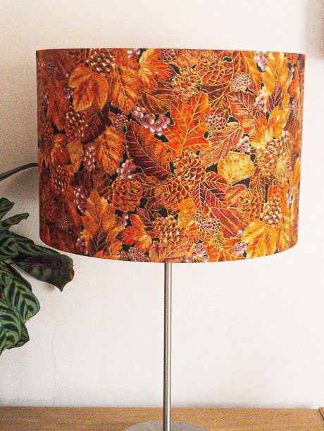 Autumn Beauties of Pine Cones and Leaves Drum Lampshade Shades 4 Seasons