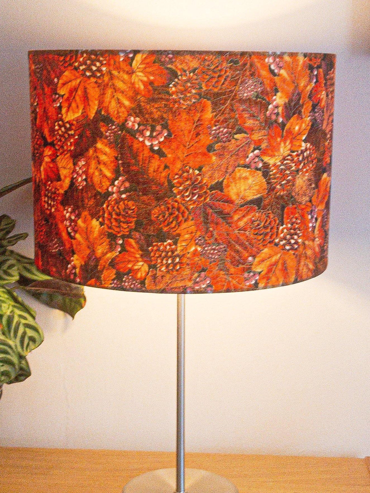 Autumn Beauties of Pine Cones and Leaves Drum Lampshade Shades 4 Seasons