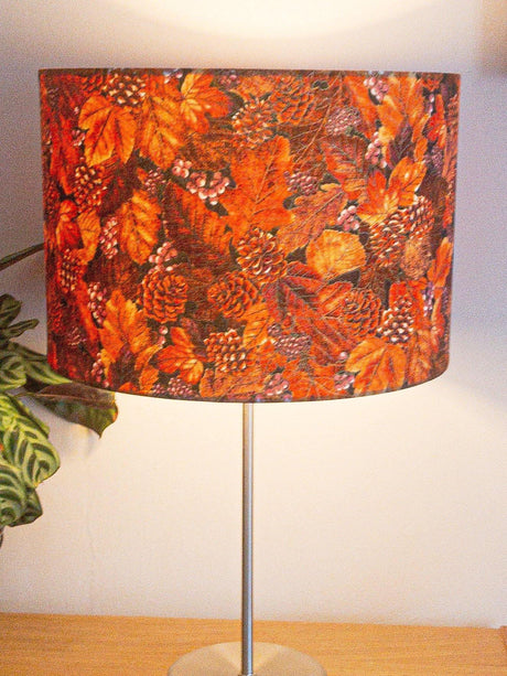 Autumn Beauties of Pine Cones and Leaves Drum Lampshade Shades 4 Seasons