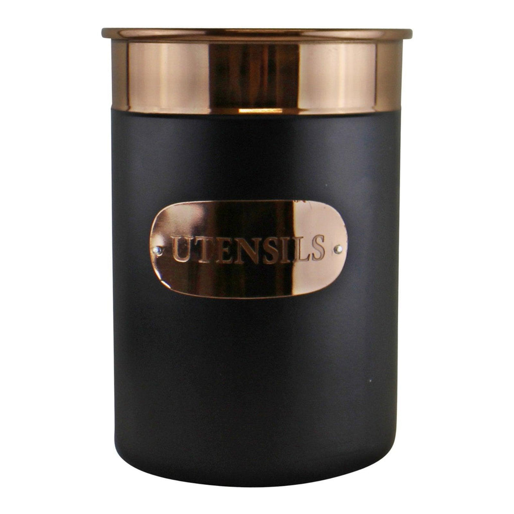 Black & Copper Utensil Pot - Shades 4 Seasons