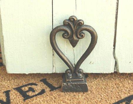 Black & Gold Metal Door Wedge With Heart Design - Shades 4 Seasons