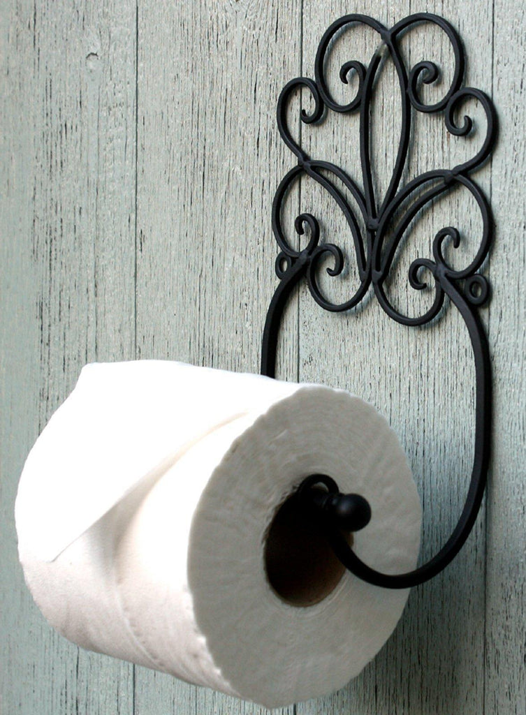 Black Scroll Wall Mounted Toilet Roll Holder - Shades 4 Seasons