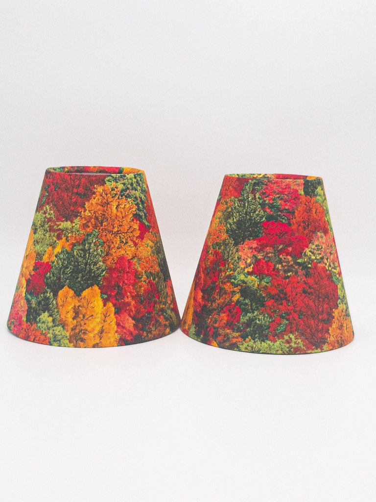 Candle Clip Lampshade - Harvest Time Pumpkin & Forest Trees Designs Buy 2 Forest Trees Shades 4 Seasons