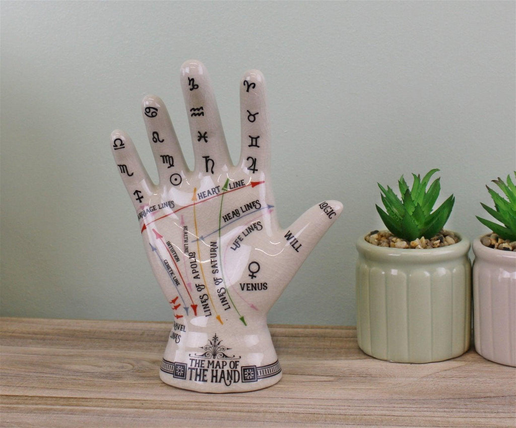 Ceramic Crackle Phrenology Hand - Shades 4 Seasons