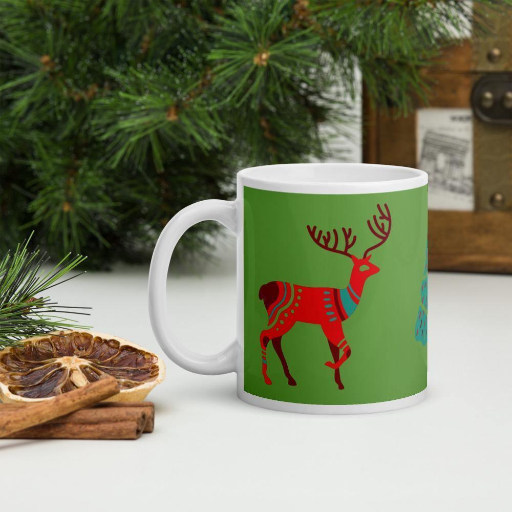 Shades 4 Seasons Christmas Mug with Festive Reindeer Design 11oz Shades 4 Seasons