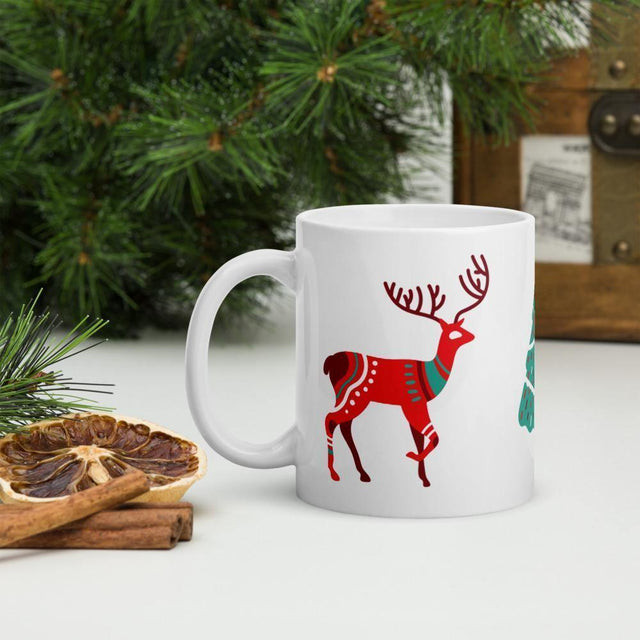 Shades 4 Seasons Christmas Mug with Festive Reindeer Design 11oz Shades 4 Seasons