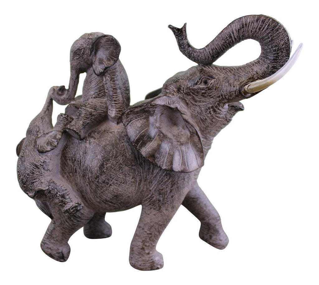 Climbing Elephants Ornament with Natural Effect - Shades 4 Seasons