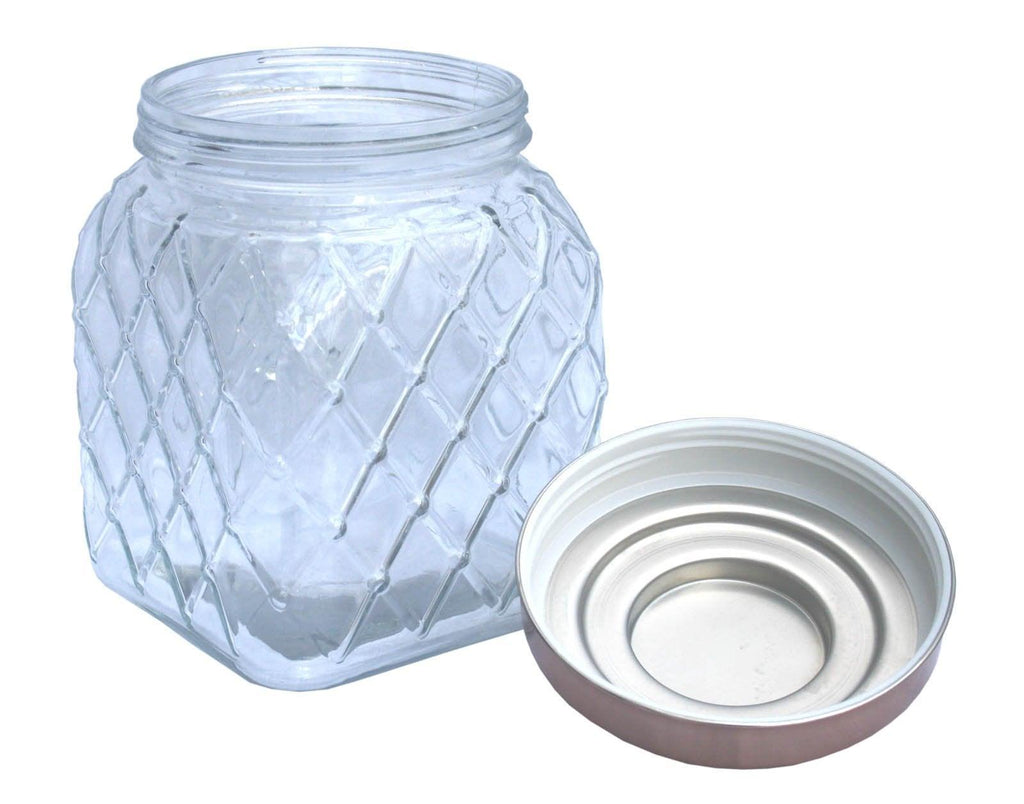 Copper Lidded Square Glass Jar - Shades 4 Seasons