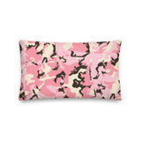 Pink and Yellow Camouflage Patterned Couch Cushion 20×12 Shades 4 Seasons