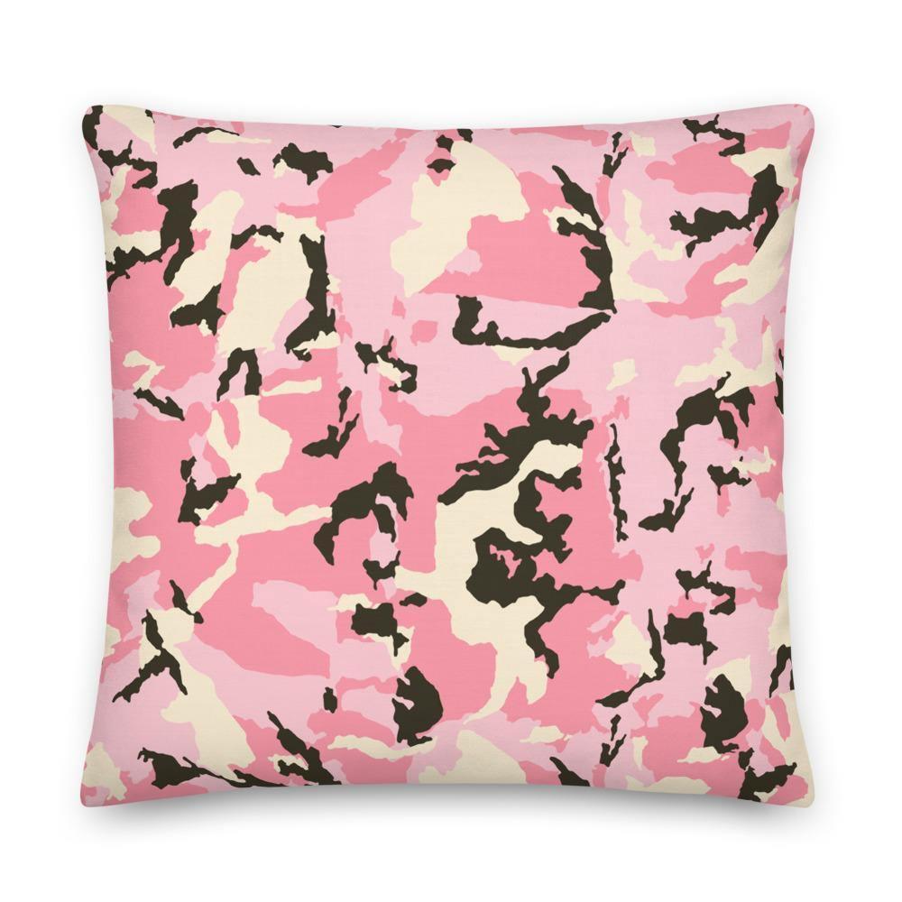 Pink and Yellow Camouflage Patterned Couch Cushion 22×22 Shades 4 Seasons