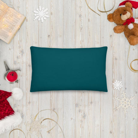 Christmas Couch Cushion - Holly Design on Blue Background Shades 4 Seasons