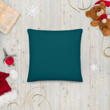 Christmas Couch Cushion - Holly Design on Blue Background Shades 4 Seasons