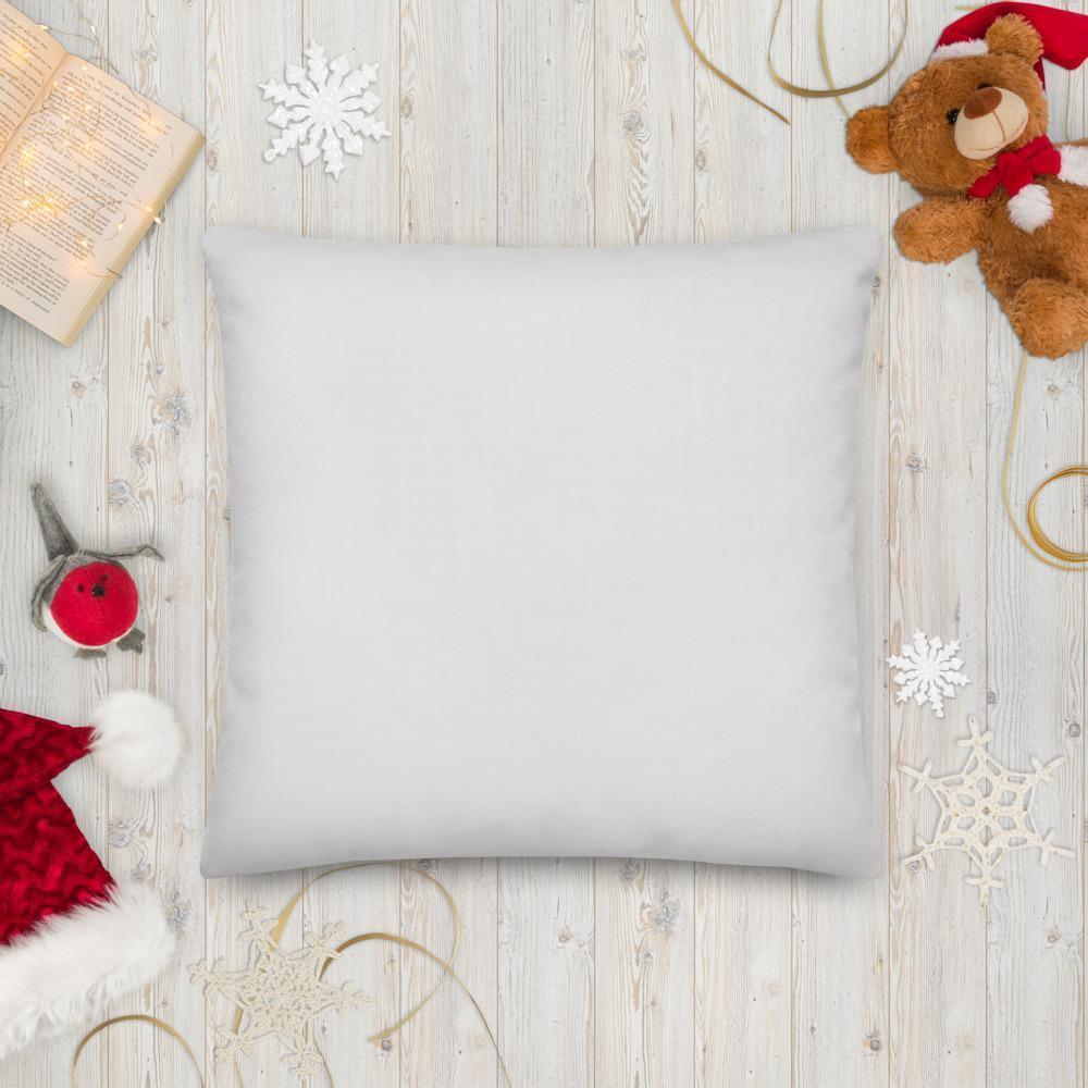 Christmas Couch Cushion - Holly Design on White Background 22″×22″ Shades 4 Seasons