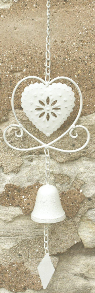 Cream Heart Hanging Decorative Bell - Shades 4 Seasons