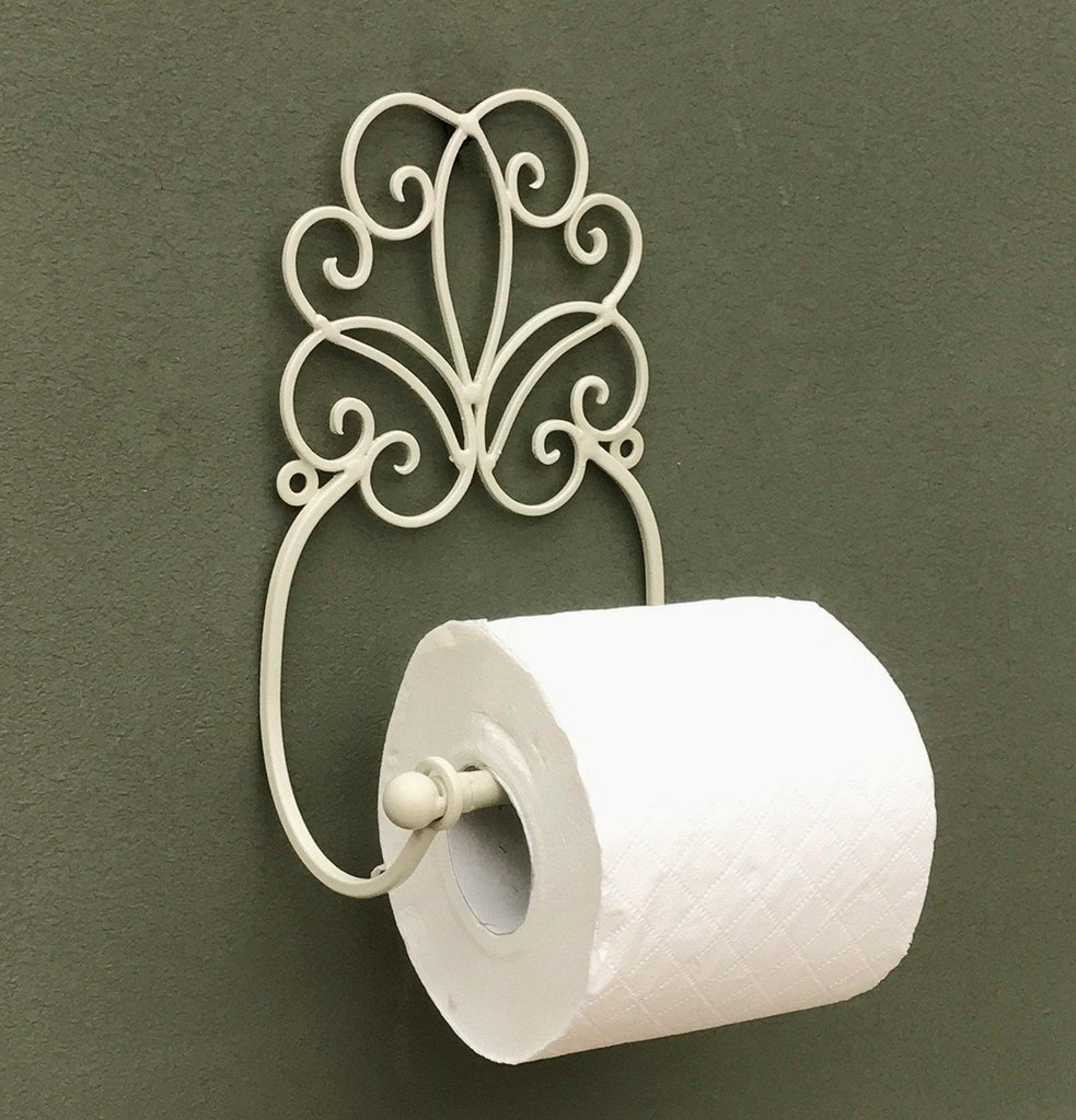 Cream Scroll Wall Mounted Toilet Roll Holder - Shades 4 Seasons
